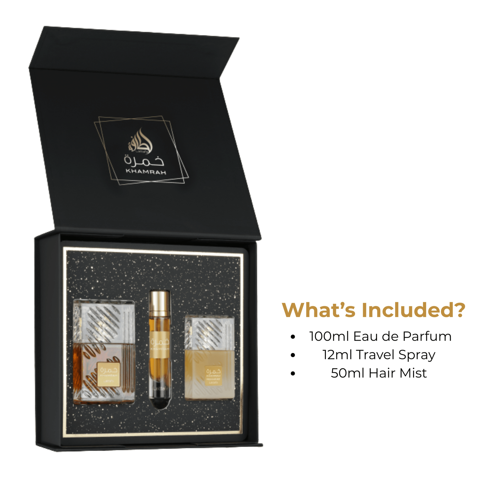 Lattafa Khamrah 3pcs Fragrance Giftset - Image 2